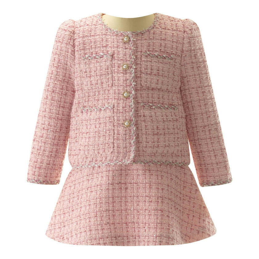 Pink Tweed Jacket and Skirt Set