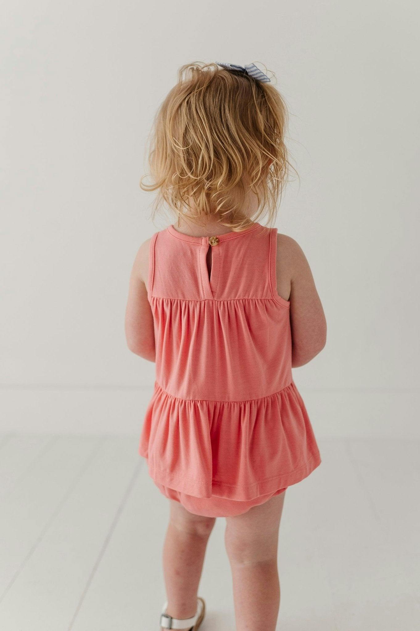 Baby Girl Double Peplum Tank & Bloomer Set in Desert Mist Blooms
