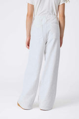 Girls Wide Leg Sweatpant in Light Ash Gray