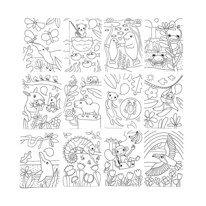 Undercover Art Hidden Pattern Coloring Activity Art Cards - Rainforest Fun - 12 Cards