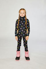 Two Piece Thermal Underwear Black Printed Gummy Bears