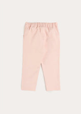 Scallop Edged Pocket Bow Detail Trousers in Baby Pink (18mths-4yrs)
