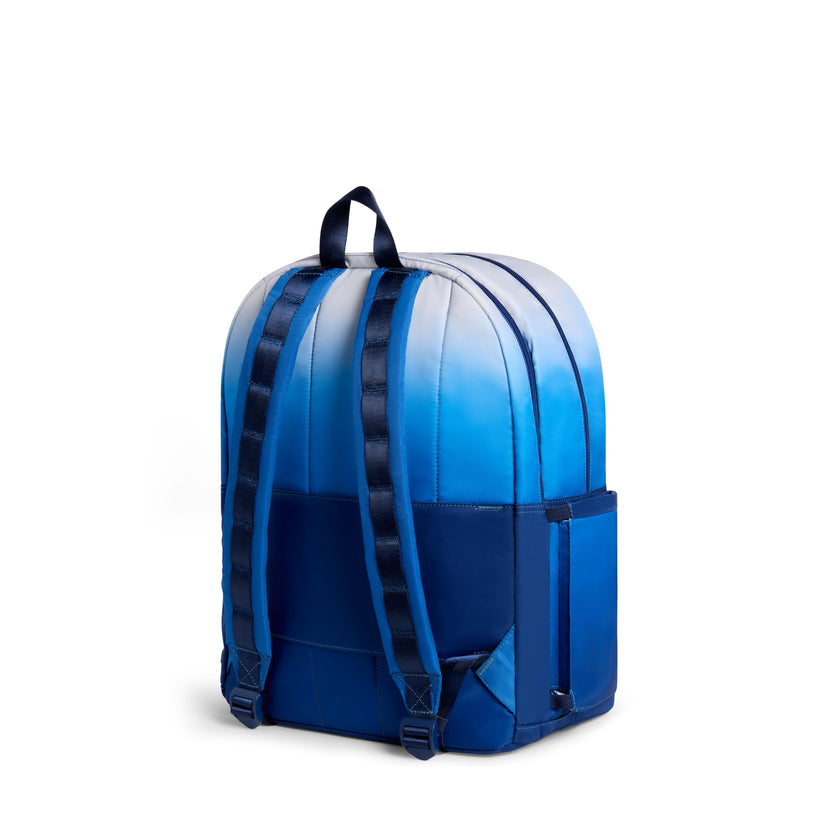 Kane Double Pocket Large Backpack, Blue Gradient Diagonal Zipper