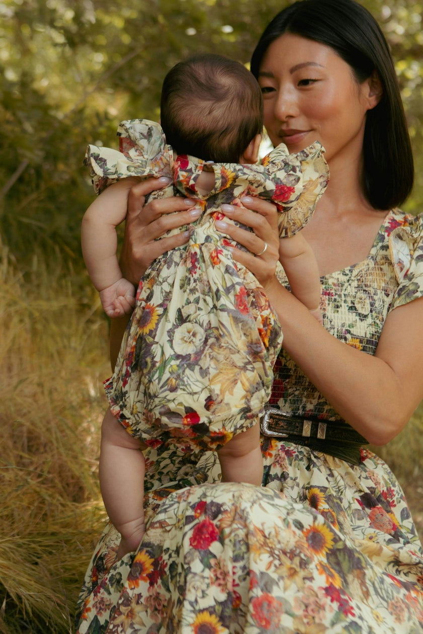 Baby Hattie Romper in Rose Vine