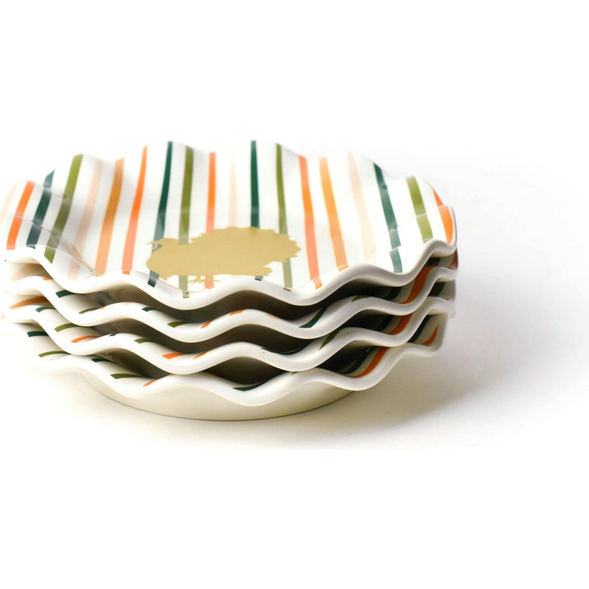 Turkey Stripes Ruffle Salad Plate