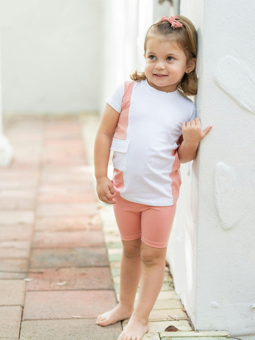 Colorblock Pocket Short Sleeves Tee