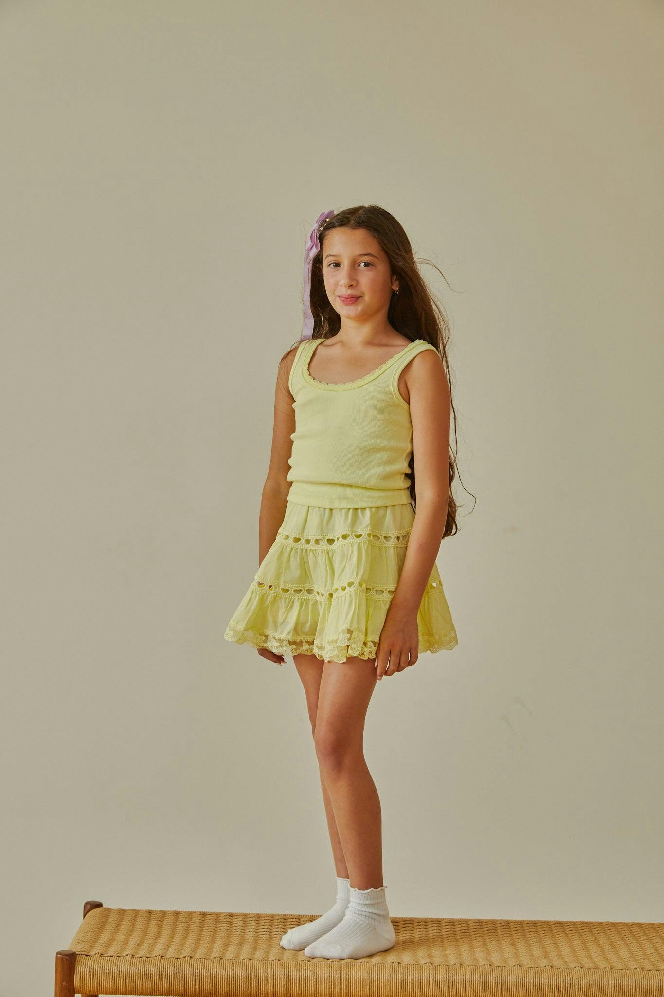 Stella Pastel Yellow Ribbed Tank