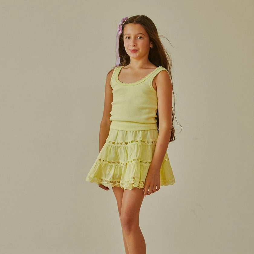 Stella Pastel Yellow Ribbed Tank