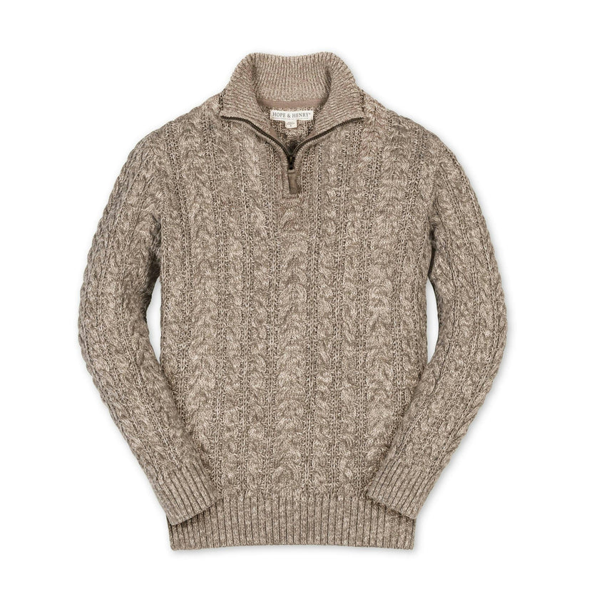 Organic Half Zip Cable Sweater