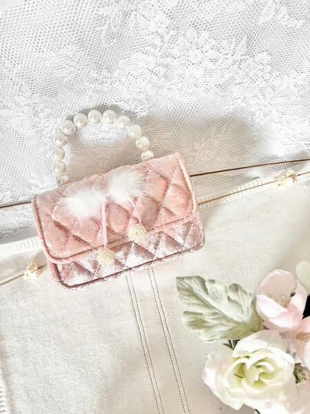 Velvet Fur Bow Purse