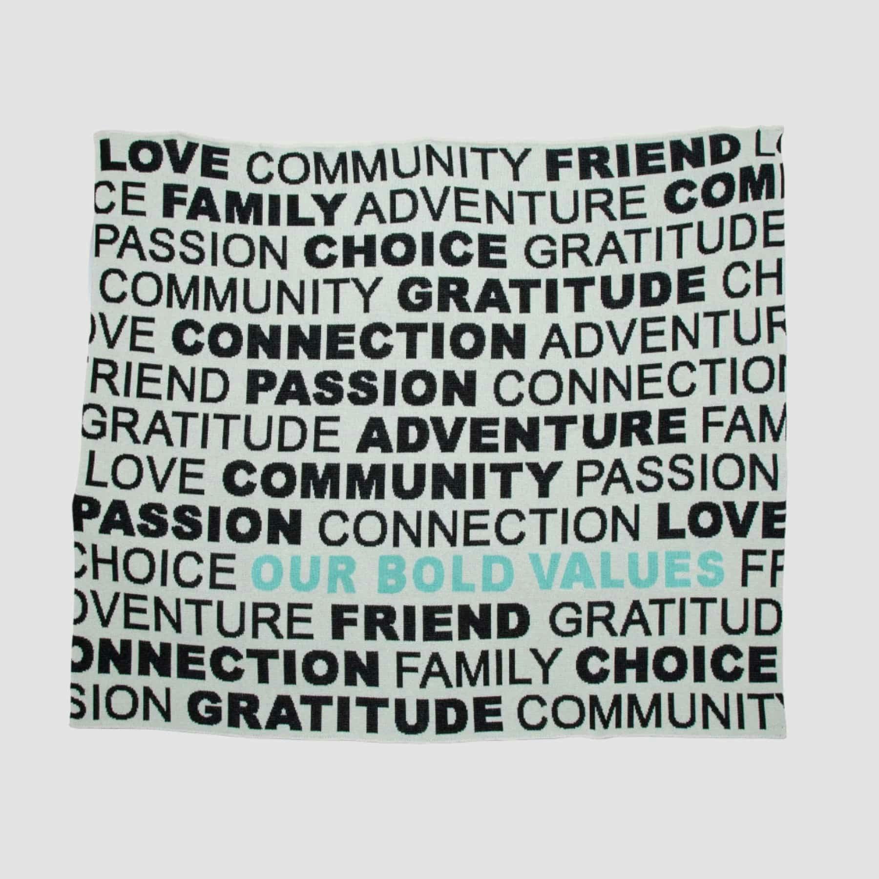 Custom Personalized Sustainable Knit Throw Blanket - Bold Values