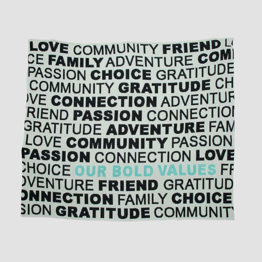 Custom Personalized Sustainable Knit Throw Blanket - Bold Values