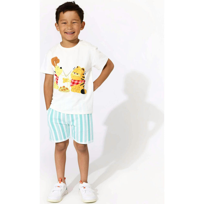 Blue Stripes Bamboo Terry Kids Daywear Shorts