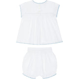 baby girls white embroidered top and bloomer set