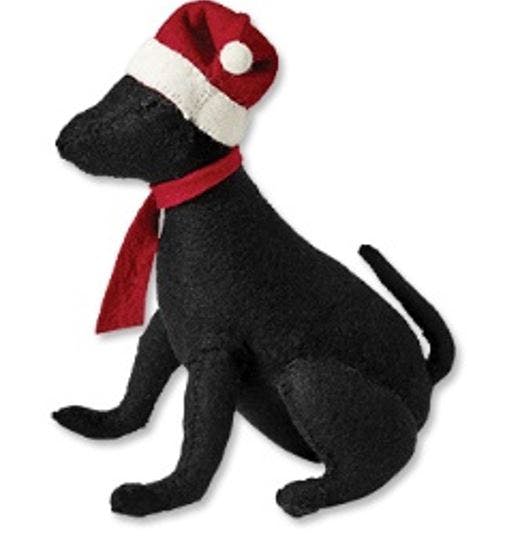 Lab Santa Hat Christmas Tree Topper Hand Felted Wool