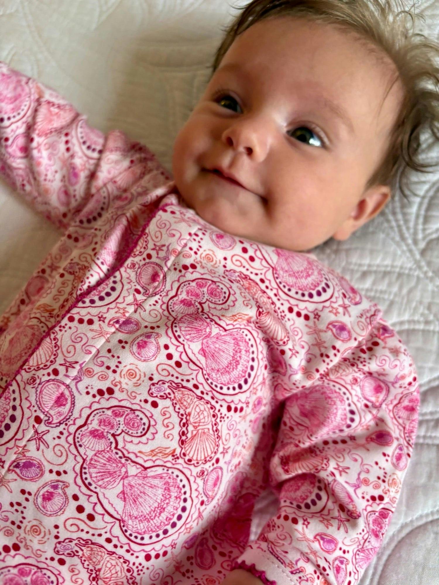 Shell Paisley Zip Baby Onesie