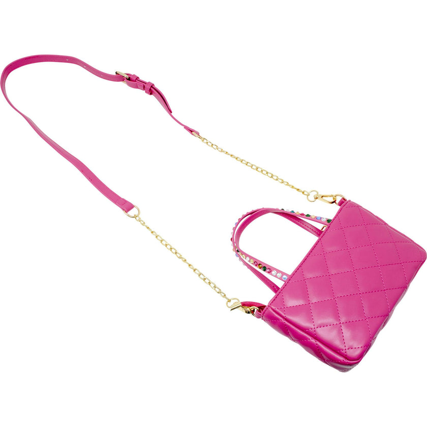 Quilted Rhinestone Tote Bag