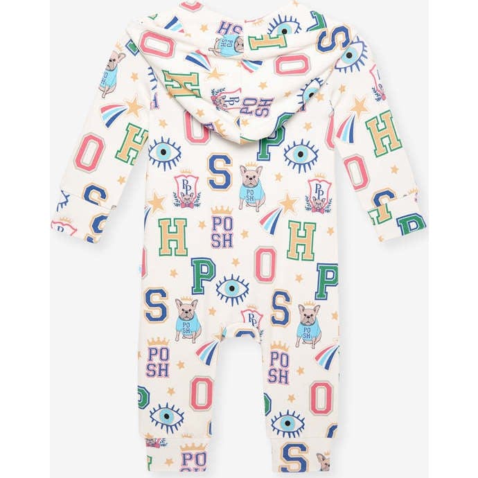 Brooke French Terry Zippered Hooded Romper