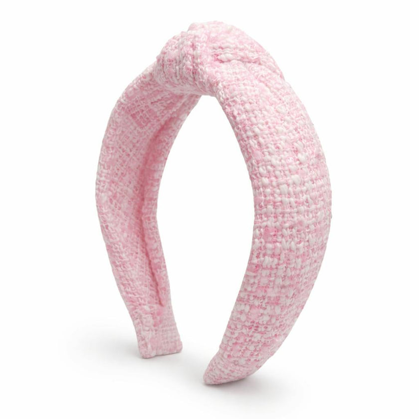 Pink Tweed Knot Headband