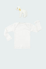 Lap Shoulder Tee Long Sleeve White