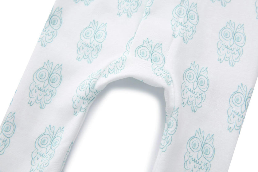 Organic Cotton Magnetic Footie Pajama - Petite Chouette Green