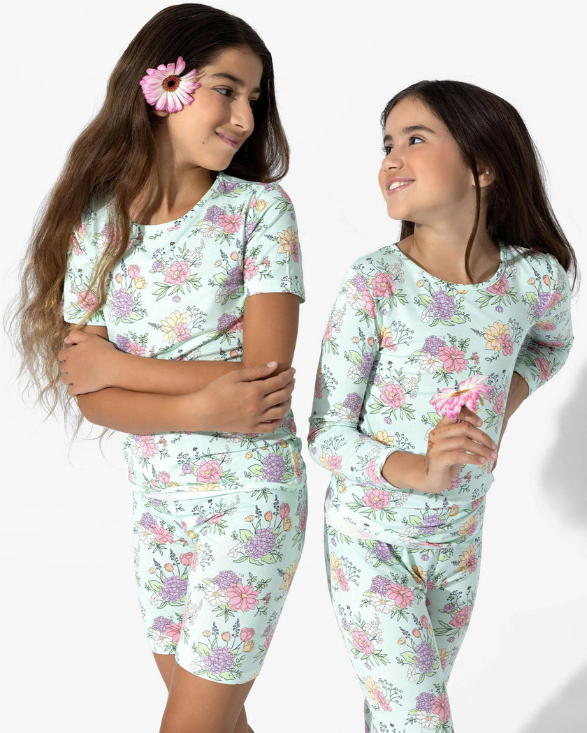 Petals & Posies Bamboo Kids Pajama Short Set