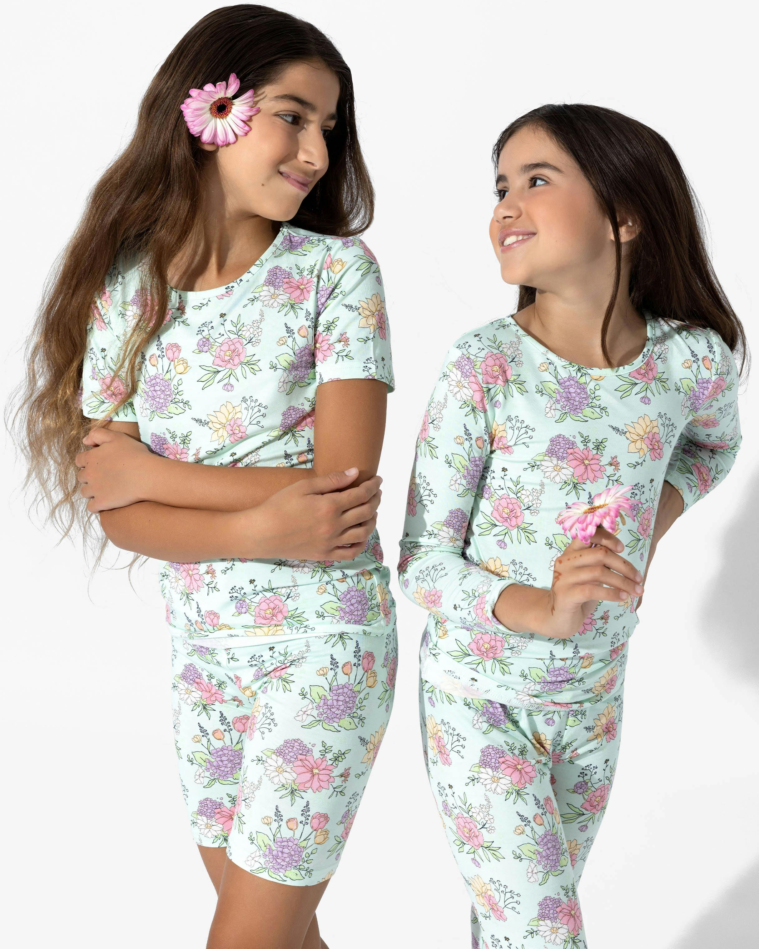 Petals & Posies Bamboo Kids Pajama Short Set
