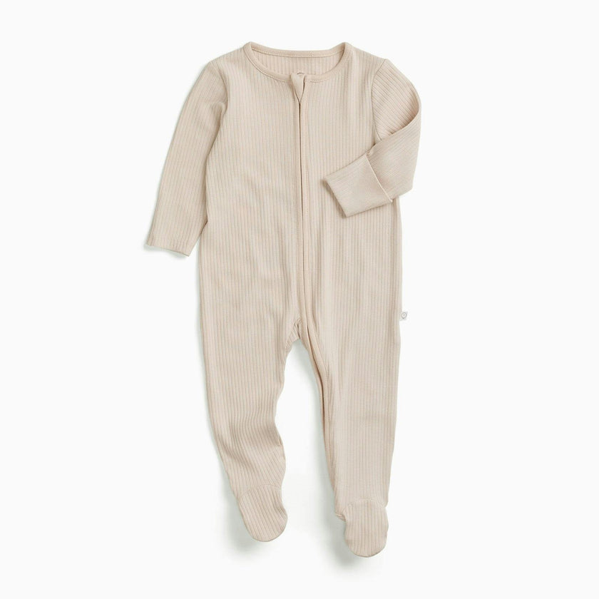 Ribbed Clever Zip Footed Baby Pajamas