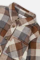 Flannel Shirt Grey And Beige Plaid