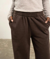 Womens Recycled Fleece Wide Leg Pant - Recycled Fleece - Mineral Ganache
