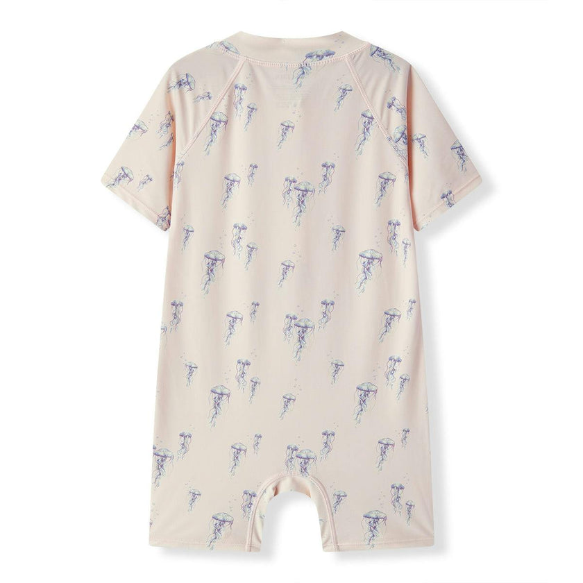 Sunset Jellyfish Zipper Shortall Swimsuit
