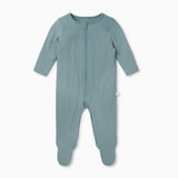 Ribbed Clever Zip Footed Baby Pajamas