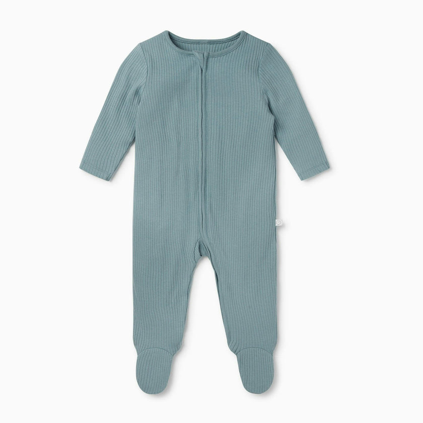 Ribbed Clever Zip Footed Baby Pajamas