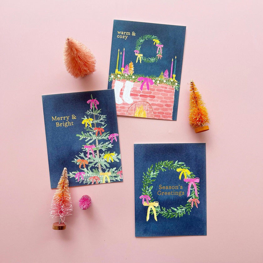 Merry & Bright Holiday Tree Greeting Card