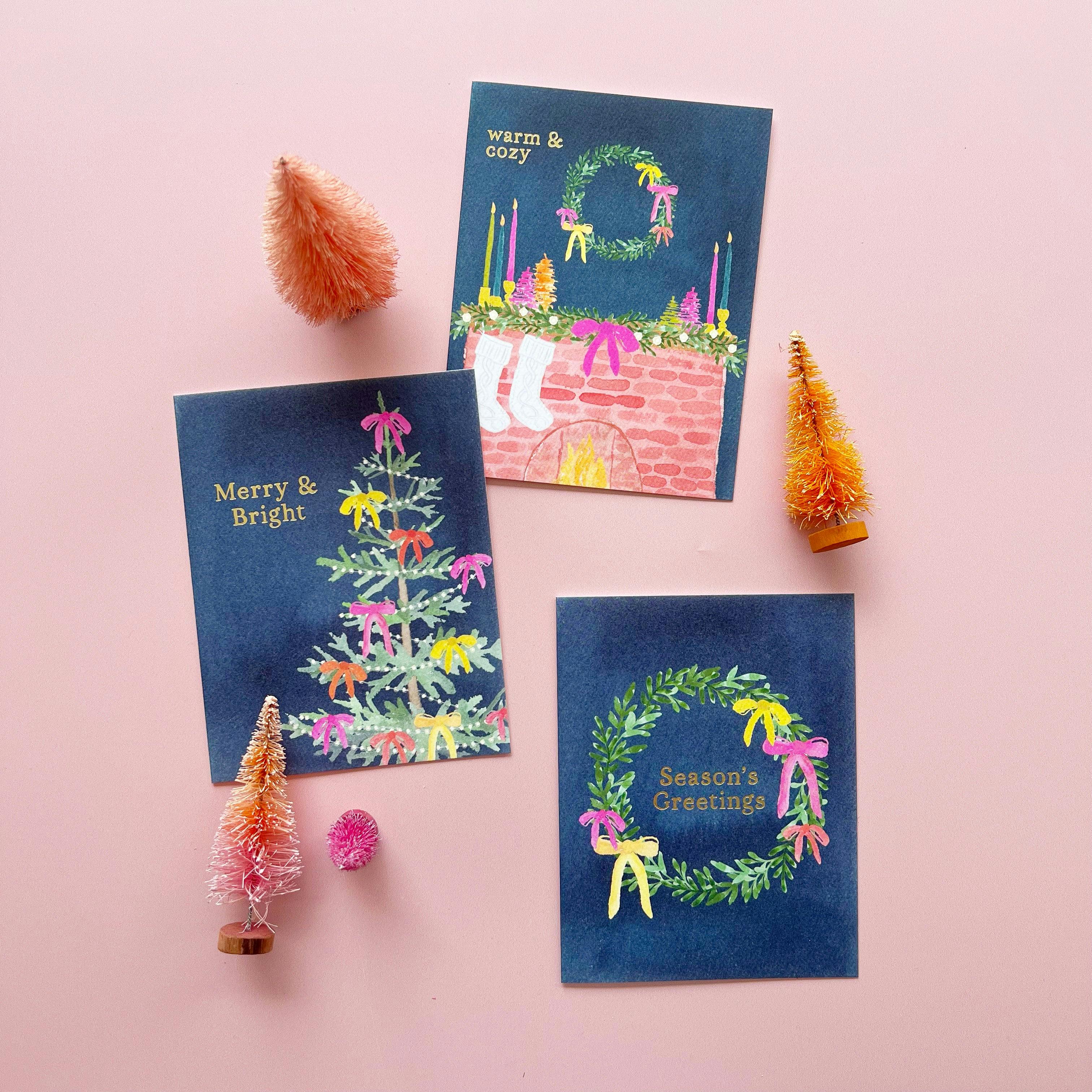 Warm & Cozy Holiday Mantel Greeting Card