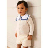Mariner Collar Hot Air Balloon Embroidered Top in White (6mths-4yrs)