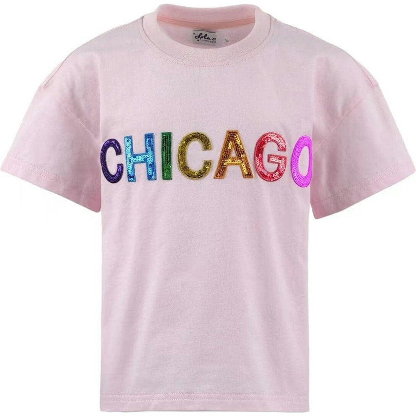 Women's Sequin Chicago T-shirt Black