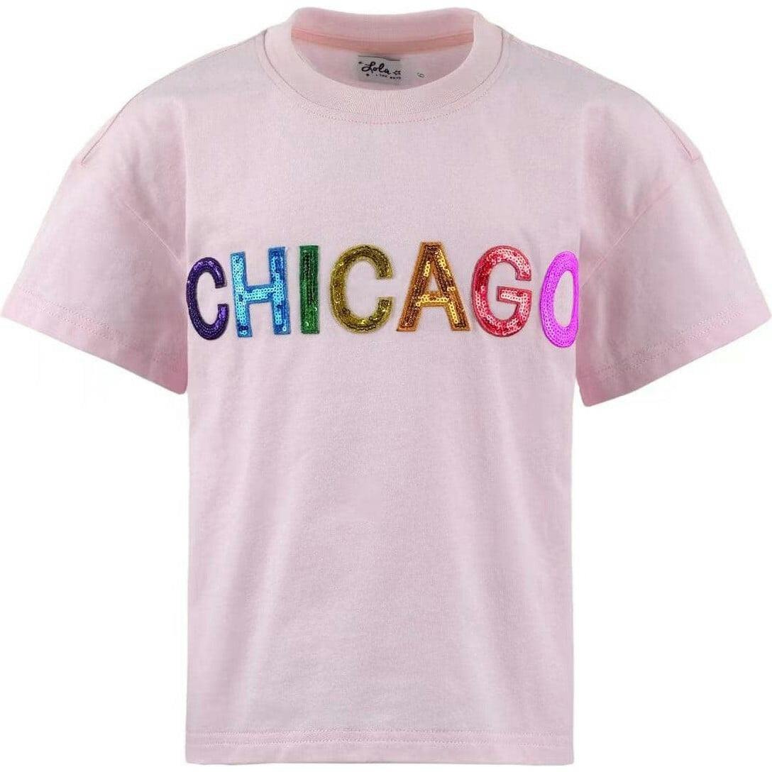 Women's Sequin Chicago T-shirt Black