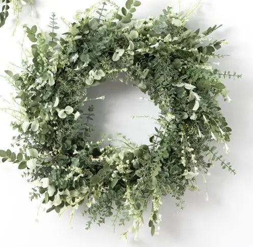 Mixed Eucalyptus, Green Ruscus Greenery All Seasons Wreath