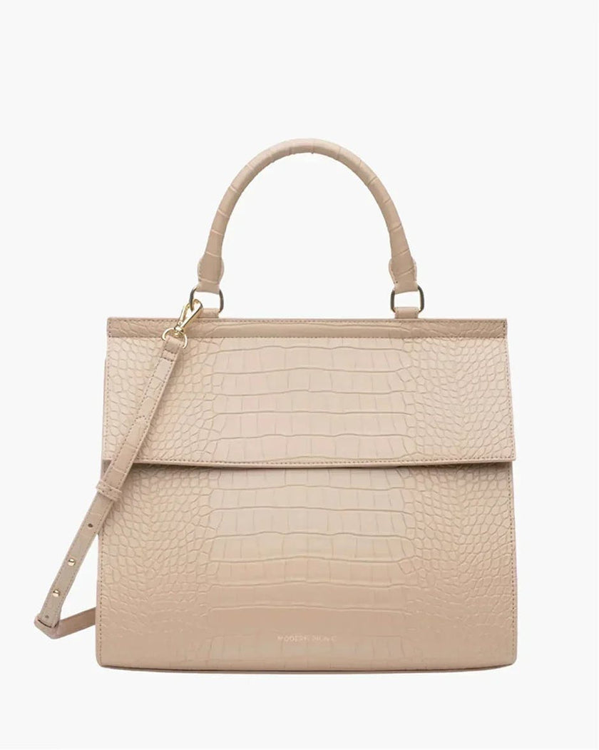 Large, Insulated, Chic Lunchbox, Cream Croc