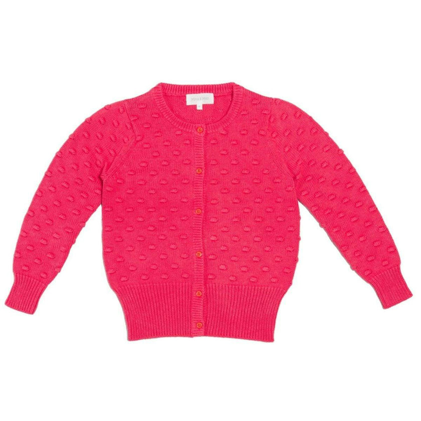 Popcorn Knit Cardigan | Raspberry