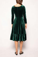 Cypress Dress in Green Velvet
