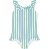 girls tamarin stripe ruffle collar one piece