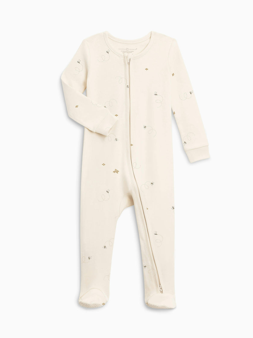 Peyton Zipper Sleeper | Bee / Pewter