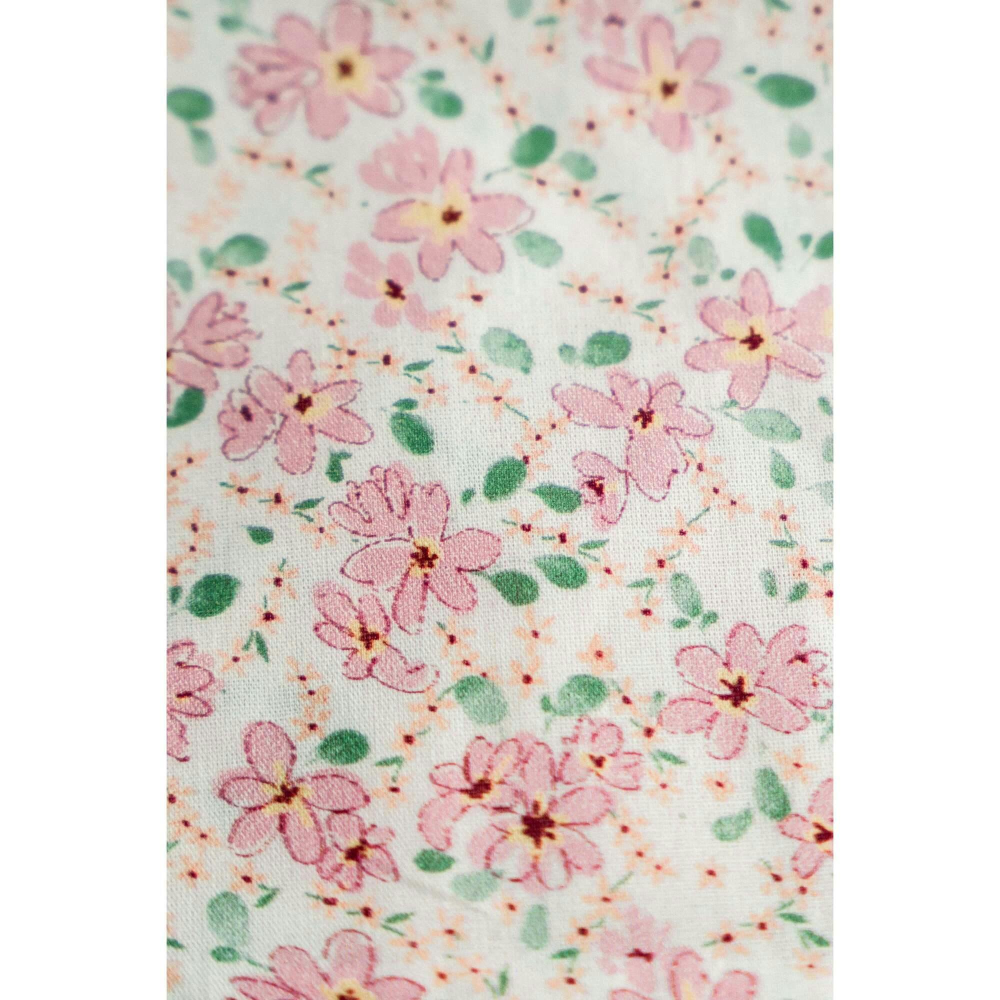 Peach Blossom Timeless Floral Ruffle Zipper Pouch