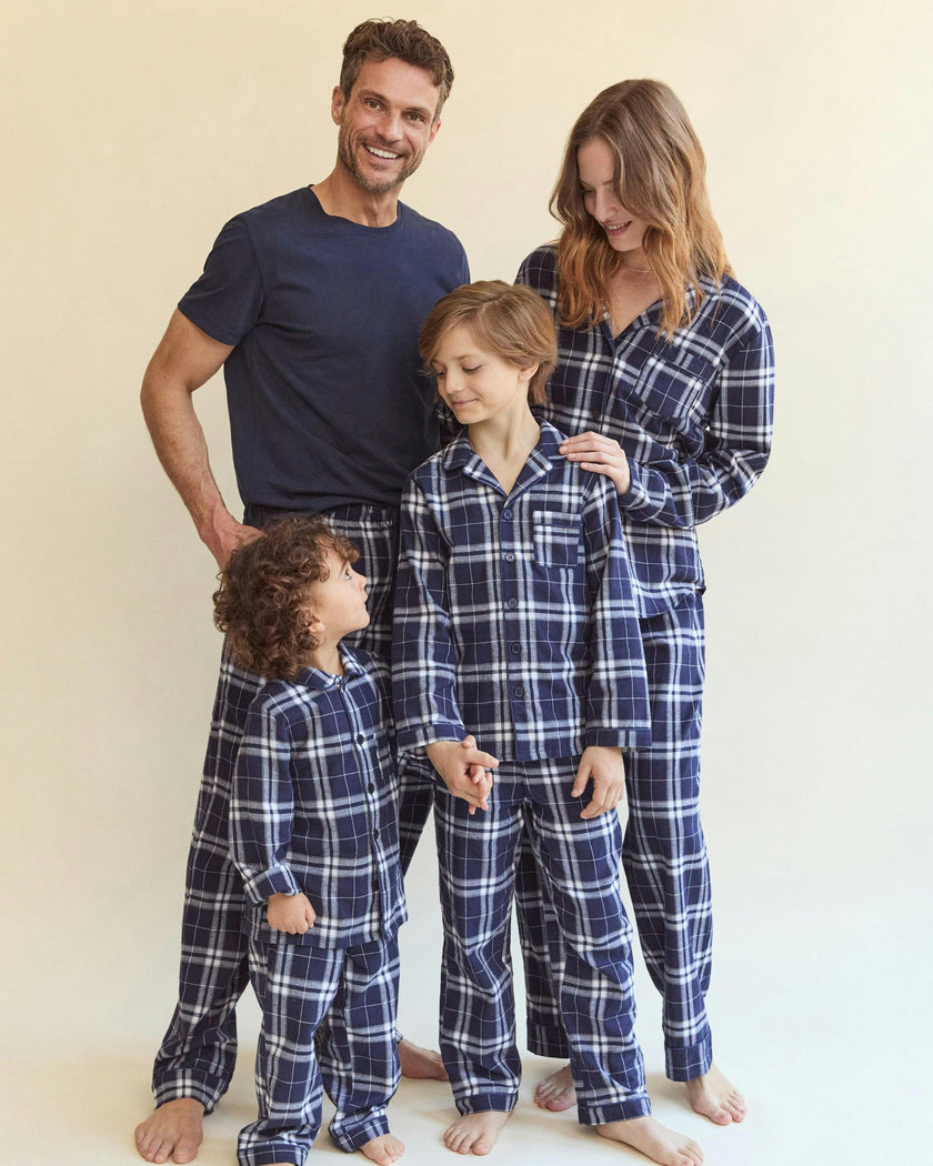 Kid's Brushed Twill Pajama Set in Oxford Tartan