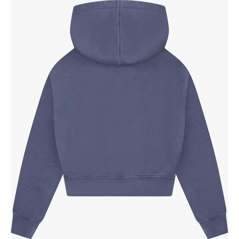 Tenly Cotton Fleece Cropped Kangaroo Pocket Hoodie