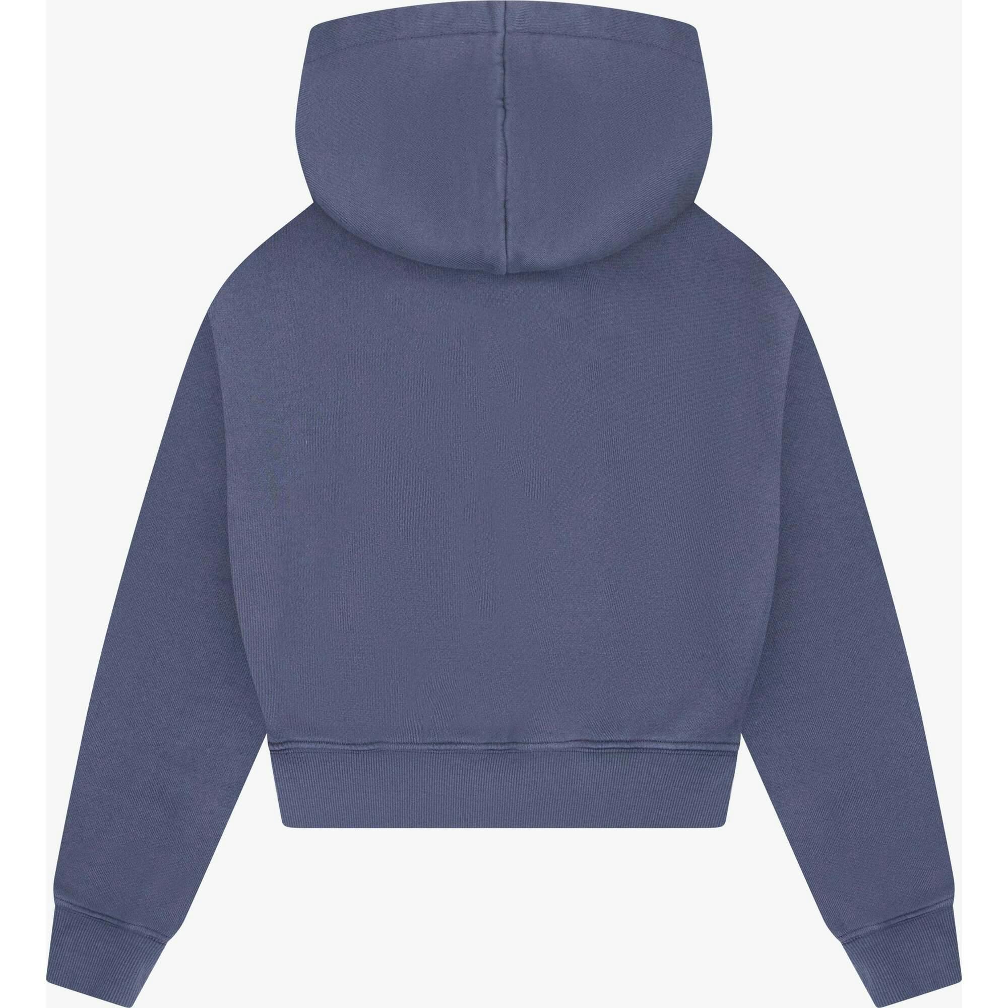 Tenly Cotton Fleece Cropped Kangaroo Pocket Hoodie