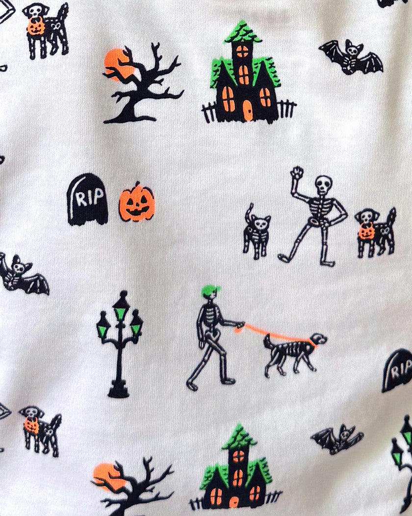 The Organic Long Sleeve Pajama Set [Spooky Skeletons]