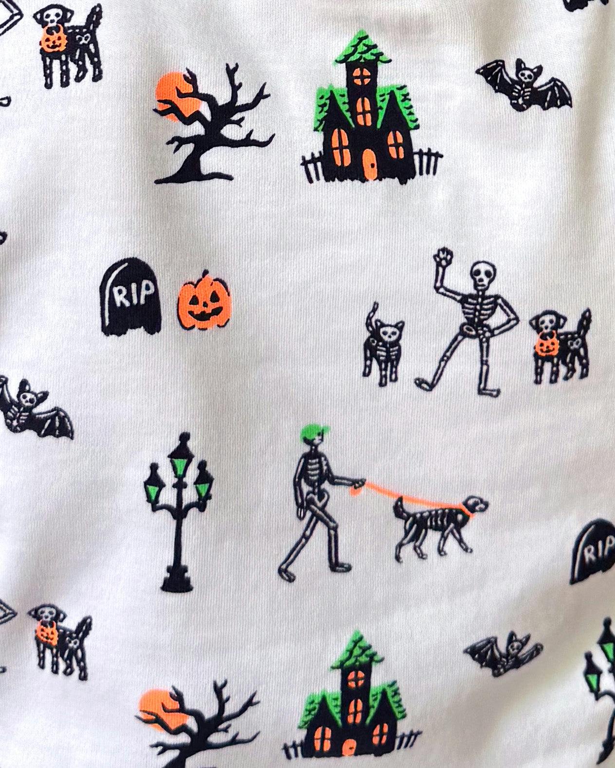 The Organic Long Sleeve Pajama Set [Spooky Skeletons]